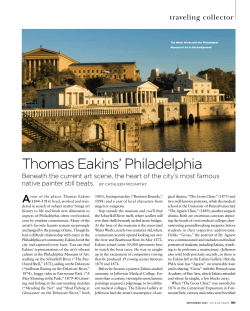 Thomas Eakins` Philadelphia