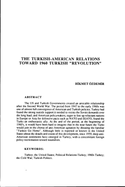 the turkish-american relations toward 1960 turkish "revolution"