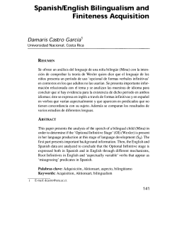 Spanish/English Bilingualism and Finiteness Acquisition