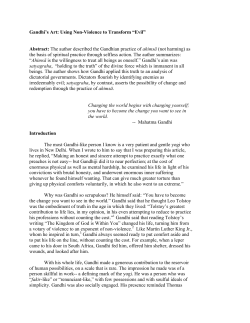 Gandhi`s Art: Using Non-Violence to Transform &ldquo;Evil&rdquo;