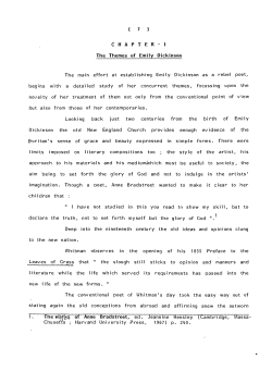 ( 7 ) C H A P T E R - I The Themes of Emily Dickinson The main effort