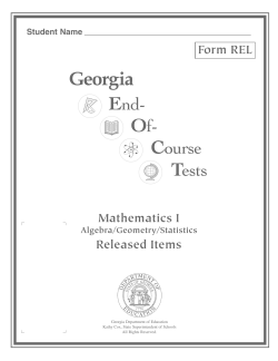Form REL Mathematics I Released Items