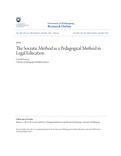 The Socratic Method as a Pedagogical Method in