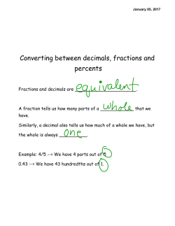 Converting between decimals, fractions and percents