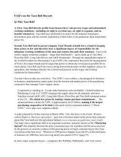 FAQ`s on the Taco Bell Boycott - Coalition of Immokalee Workers