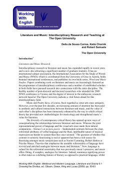 Literature and Music - University of Nottingham