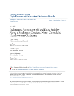 Preliminary Assessment of Sand Dune Stability Along a Bioclimatic
