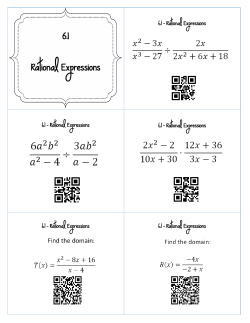 6.1 Rational Expressions
