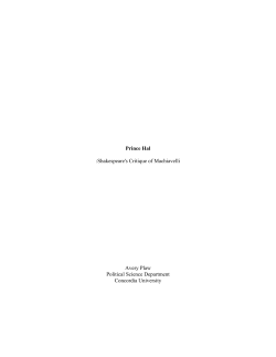 Shakespeare`s Critique of Machiavelli
