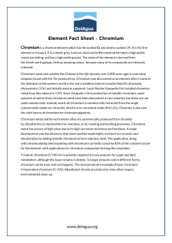 Element Fact Sheet &ndash; Chromium