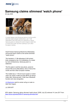 Samsung claims slimmest `watch phone`