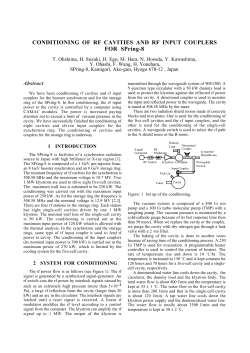 Conditioning of RF Cavities and RF Input Couplers for SPring-8