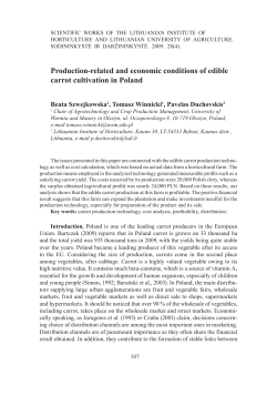 Production-related and economic conditions of edible carrot