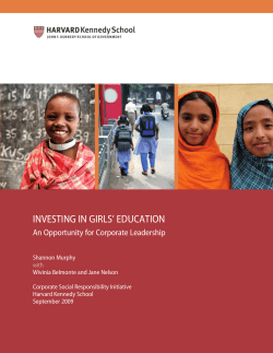 Investing in Girls` Education