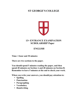 English specimen paper 13+ scholarship