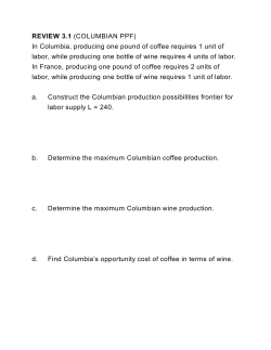 REVIEW 3.1 (COLUMBIAN PPF) In Columbia, producing one pound