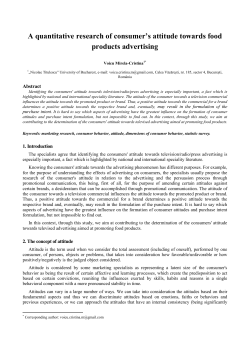 A quantitative research of consumer`s attitude towards food
