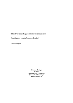 The structure of appositional constructions