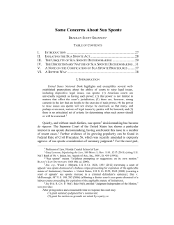 Some Concerns About Sua Sponte