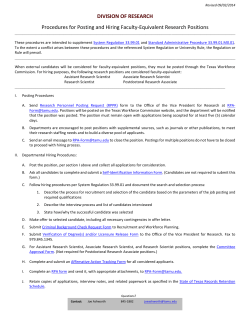 Procedures for Posting and Hiring Faculty