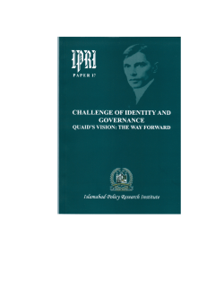 challenge of identity and governance quaid`s vision: the way forward