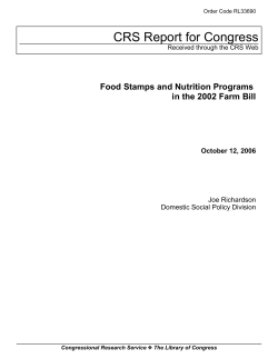 Food Stamps and Nutrition Programs in the 2002 Farm Bill