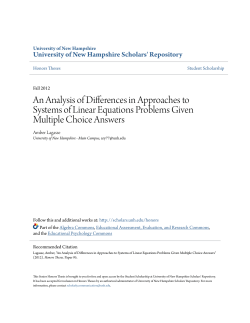 An Analysis of Differences in Approaches to Systems of Linear