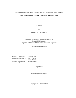 ROCK PHYSICS CHARACTERIZATION OF ORGANIC