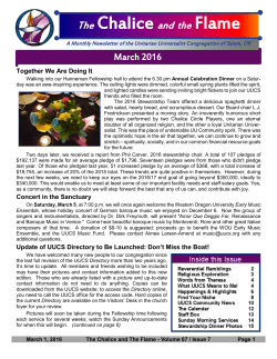 March, 2016 - Unitarian Universalist Congregation of Salem