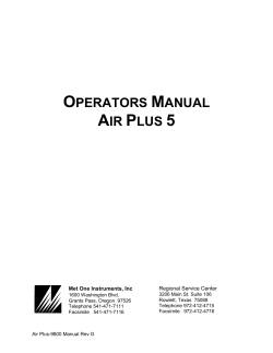 Air Plus 5 Manual - Met One Instruments