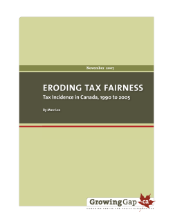 Eroding Tax Fairness - Canadian Centre for Policy Alternatives