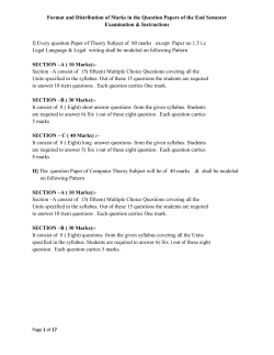 Format and Distribution of Marks in the Question Papers of the End