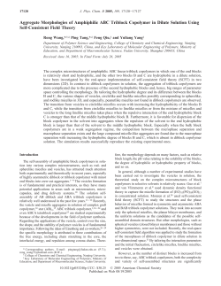 Aggregate Morphologies of Amphiphilic ABC Triblock Copolymer in