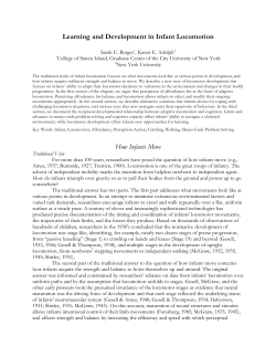 Learning and Development in Infant Locomotion