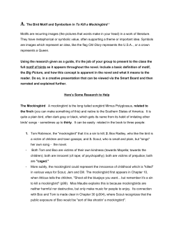 A. The Bird Motif and Symbolism in To Kill a Mockingbird * Motifs are