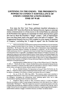 listening to the enemy: the president`s power to conduct