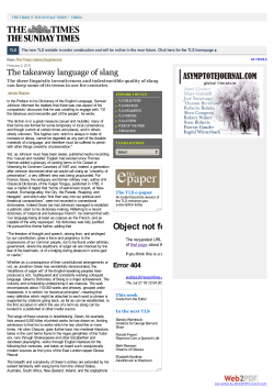 The takeaway language of slang by James Sharpe