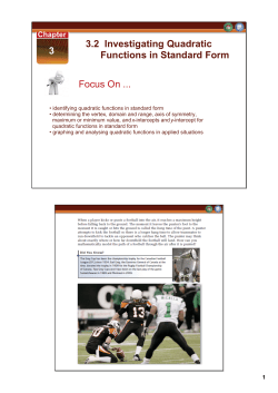 3.2 Investigating Quadratic Functions in Standard Form 3