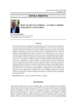 how to win in combat &ndash; an ideal model applied in a scenario