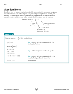 Standard form review