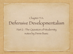 Chapter 5 A: Defensive Developmentalism