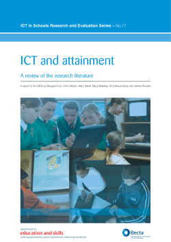 ICT and Attainment - Department for Education
