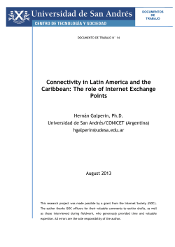 Connectivity in Latin America and the Caribbean: The role