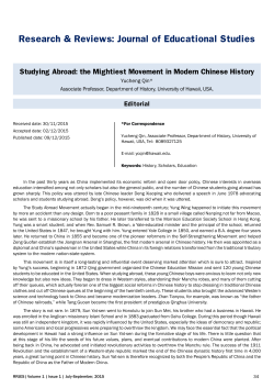 Studying Abroad: the Mightiest Movement in Modern Chinese History