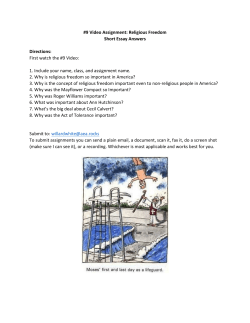 #9 Video Assignment: Religious Freedom Short Essay Answers