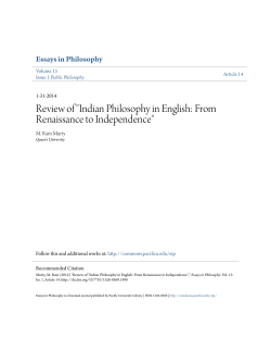 Indian Philosophy in English: From Renaissance to Independence