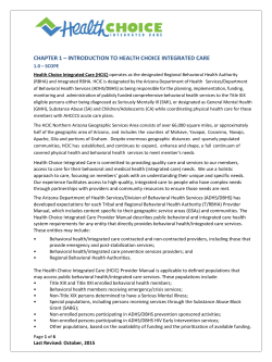 Introduction to Health Choice Integrated Care