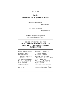 Brief amicus curiae of Center on the Administration