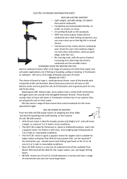 ELECTRIC OUTBOARD INFORMATION SHEET WHY AN