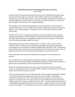 Gulf of Mexico Dead Zone Surprisingly Small in Area, but Severe